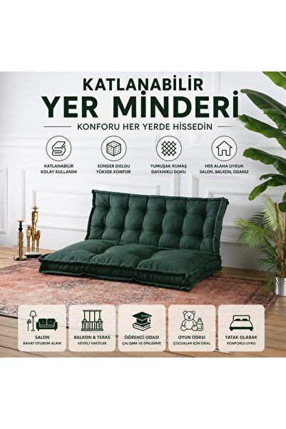 COLORMİX Katlanabilir Yer Minderi 130x70 cm Çok Amaçlı Zemin Minderi