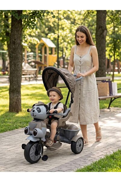Tıfıl Toys Babyhope Little Panda Lüx 3 Tekerlekli İtmeli Vizon