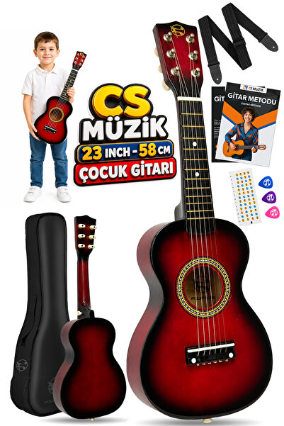 Fourtune Loki T-80RD 6 Telli Kırmızı Çocuk Gitarı Gerçek Ağaç (Akustik Gitar)