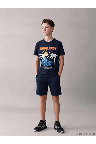 LC Waikiki Printed Boys' T-Shirt and Shorts
