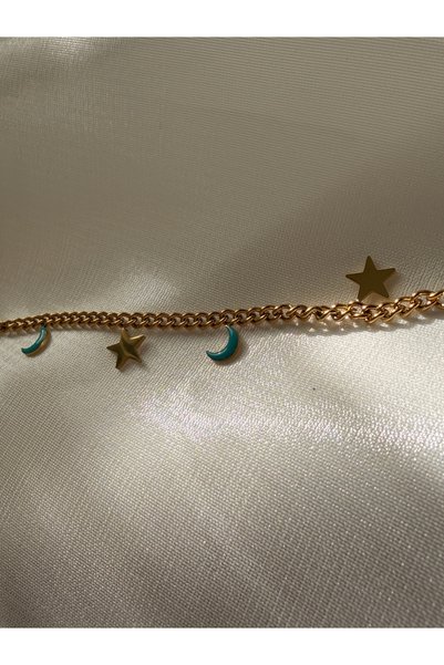 Melanj Craft Moon & Star Steel Bracelet - Gold