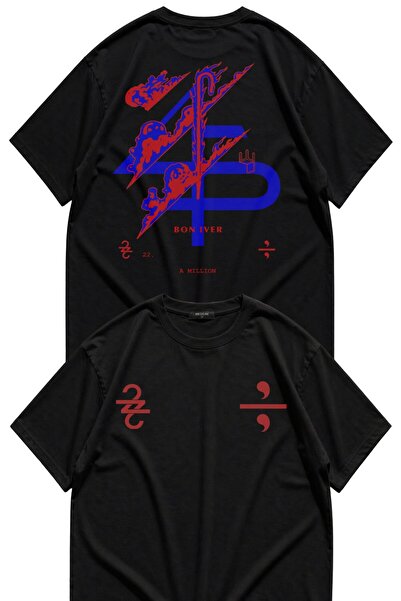 Fuddy Moda Tricou unisex Bon Iver A Million cu imprimeu pe spate, tricou supr...