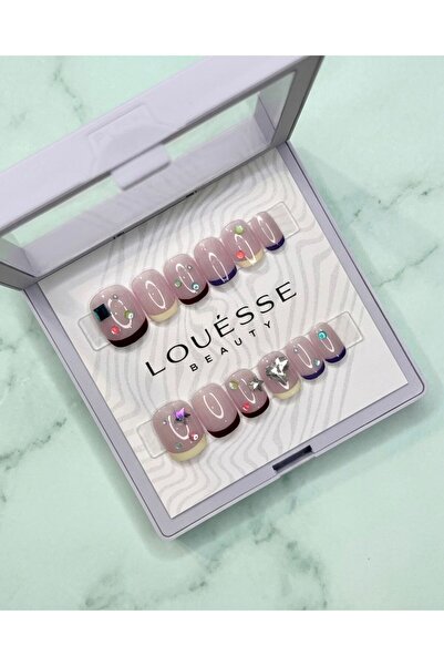 Louesse Beauty Louésse Candy Tips Takma Tırnak 12’li – Renkli French Uçlu Taş...
