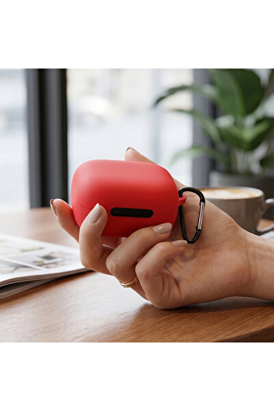 CaseOnn Ank3R Soundcore P31I Case with Strap Attachment Matte Silicone Red