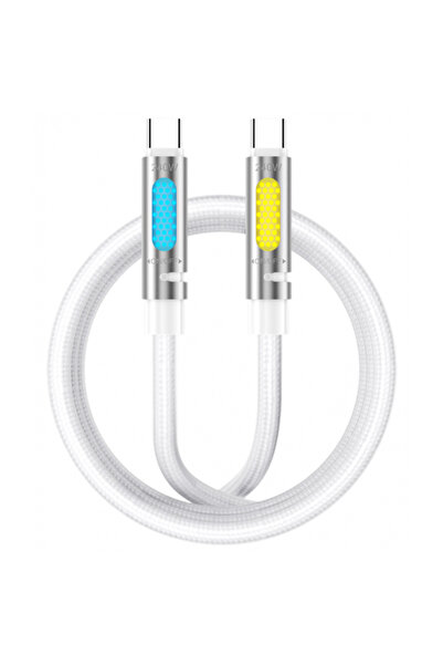 Bwoo Cablu Date si Incarcare USB-C - USB-C X325C-C Led, 240W, 1.2m, Alb