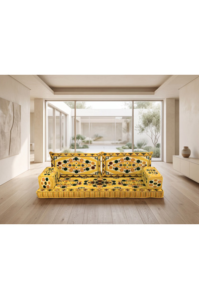FEYZA DECOR HOME Otantik Şark Köşesi Yer Minderi -Yörük Kilim Desenli Balkon ...