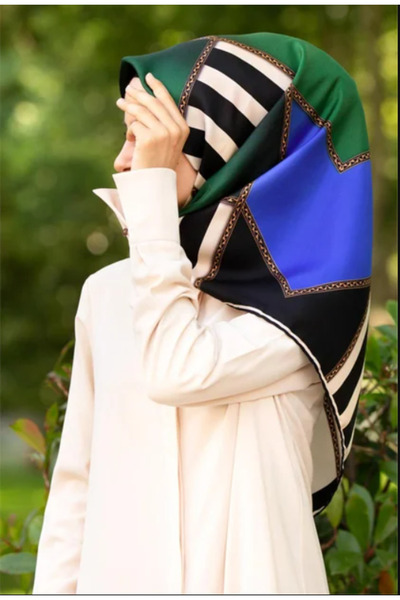 Vissona Tivil Saks - Emerald Green Colored Silk Scarf Ist 10661 - 0032 - 0036...