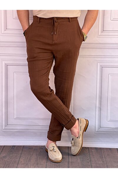 MODEFENDİ Naborana tkanina Naborane lanene pantalone