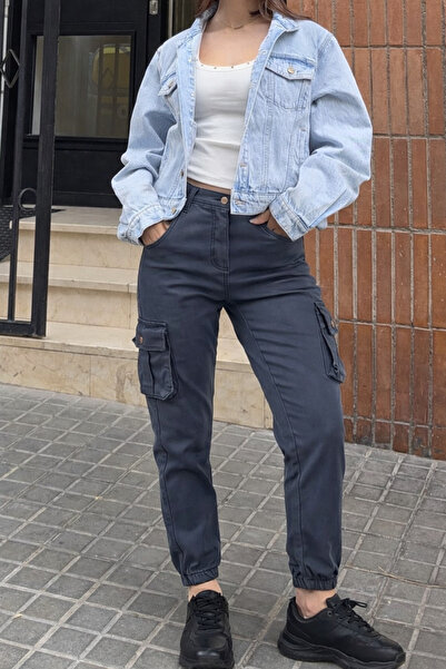 hacker Women's Trend Cargo Pocket Slim Fit Jogger Smoked Pants