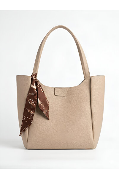 Satuna Women's Scarf Shoulder Bag |   Textured Zippered Daily Bag