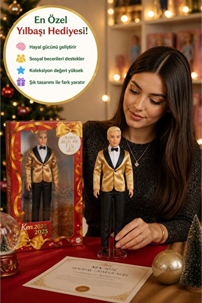 TOYFEST دمية كين 2025 من مجموعة عيد الميلاد ذات سلسلة خاصة مع سترة ذهبية، لعب...