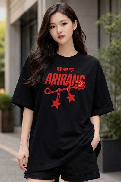 puolikuu Arirang World Tour BTS Baskılı Oversize Tshirt