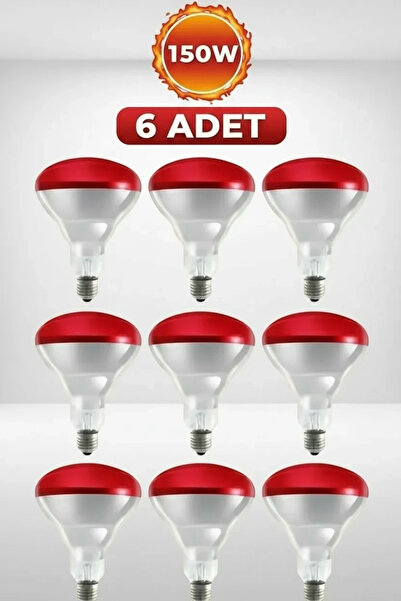 Epilons (6 Adet) 150W Kızılötesi Isıtıcılı Hayvan Isıtma ve Kuluçka Lambası (...