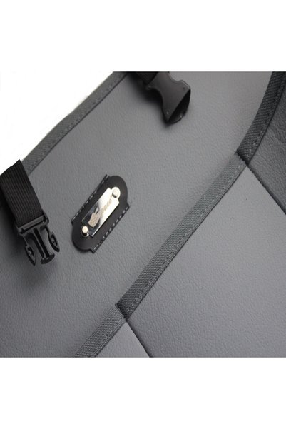 BsElektronik Organizator pentru spătarul scaunului, de calitate și multifuncțional, cu design gri (din piele) - Design gri