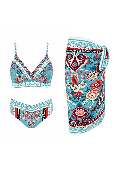 SAILOR moda Σετ μπικίνι με τριγωνικό σχέδιο Pareo
