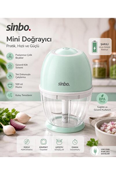 abnturk Pratik Güçlü Şarjlı Çok Fonksiyonlu Blendar Mini Doğrayıcı