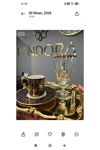 P&ORA PREMIUM KITCHEN PRODUCTS PORA SOFİA 6 LI İNCİLİ KRİSTAL YALDİZLİ KAHVE ...
