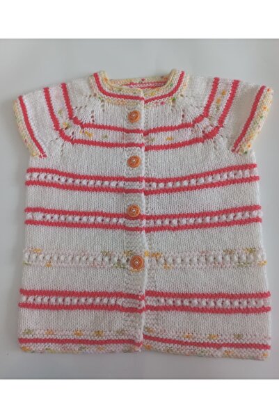 Serüven 3D Hand Knitted Baby Girl Vest 6 Months & 1 Year Old – Handmade Soft ...