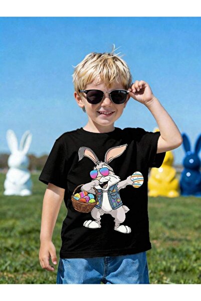 SVART WEAR Πασχαλινό μπλουζάκι με στάμπα με λαιμόκοψη 100% βαμβακερό και κοντ...