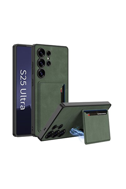 GKK Card Magnetic Σκληρή Θήκη με Πορτοφόλι Green (Samsung Galaxy S25 Ultra 5G)