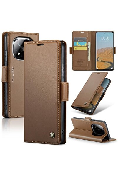 Caseme 023 Luminus Θήκη Πορτοφόλι Brown (Xiaomi Redmi Note 14 Pro 5G/Poco X7 5G)