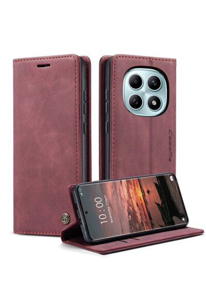 Caseme 013 Retro Θήκη Βιβλίο Wine Red (Xiaomi Redmi Note 15 4G)