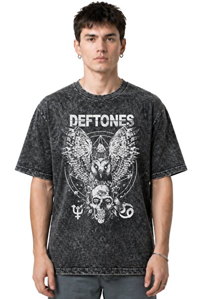 SEVBANO Tricou Deftones Rock Metal Music Band, imprimat pe față, unisex, supr...