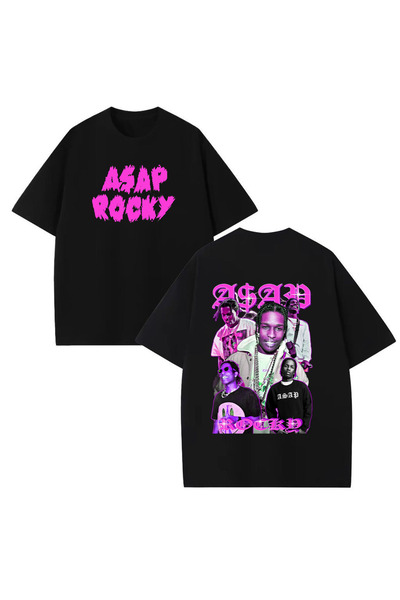 STİL-X Μπλουζάκι Asap Rocky με στάμπα, unisex, 100% βαμβακερό, oversized