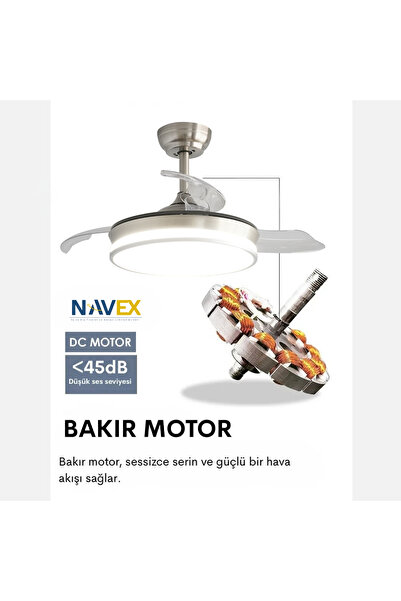 NAVEX V.J Gizli Kanat Tavan Vantilatörü 91,4cm