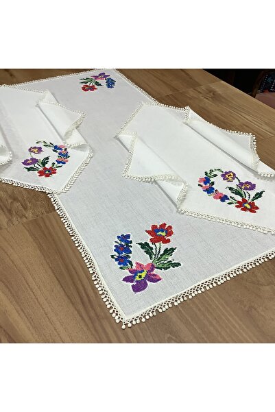 OYA home طقم غرفة من قماش الكانيفيتشيلي والدانتيل - 3 قطع