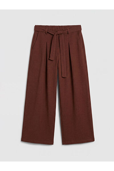 LC Waikiki Rmz Gi̇yi̇m Farkiyla Linen Look Girls' Pleated Trousers