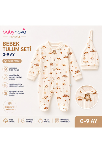 babyist Babynova 0-9 Months 100% Cotton Baby Romper Set