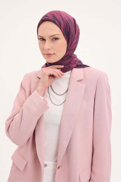 Silk Home وشاح فيلورا بنمط ألوان مائية فوشيا 90×90
