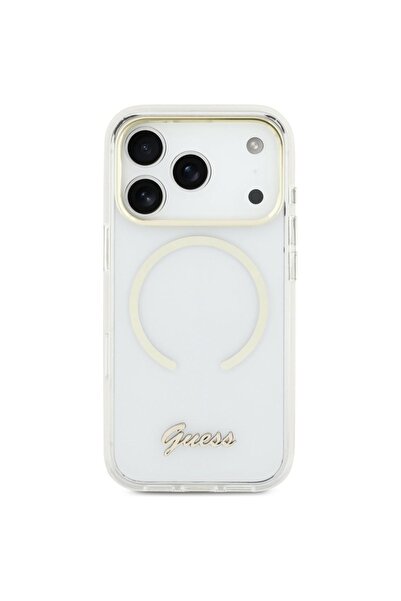 Guess IML Script Μεταλλική Θήκη MagSafe για iPhone 17 - Διαφανής