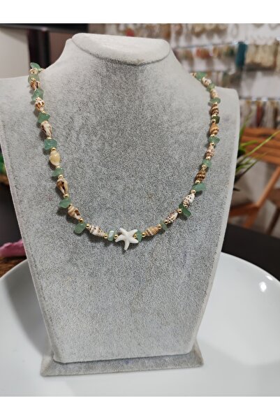 elbi bijuteri Benelki Shell Natural Stone Star Pendant