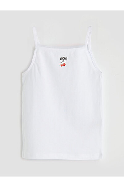 LC Waikiki Square Neck Strap T-Shirt for Girls, 2-Piece Set