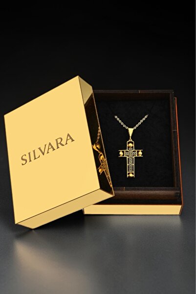 SILVARA HAÇ KOLYE MODEL3 18 ALTIN KAPLAMA ÖZEL MARKA HEDİYE KUTULU