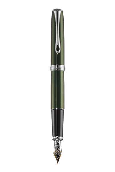 Diplomat Excellence A2 fountain pen, with M nib, 14kt gold plated. - Evergree...