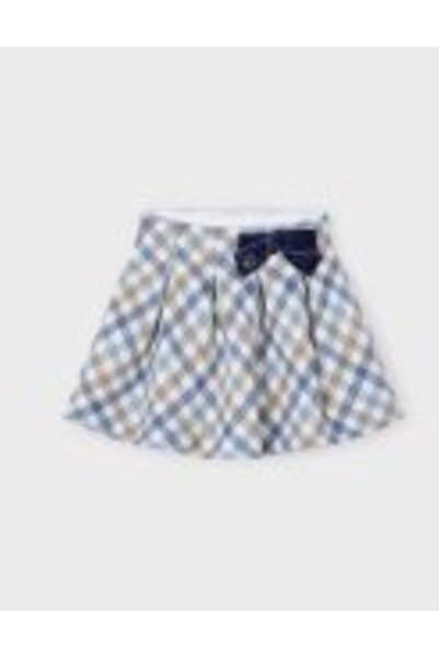 MAYORAL Girl's Bowknot Checkered Skirt 2-10 Years Old Dark Blue