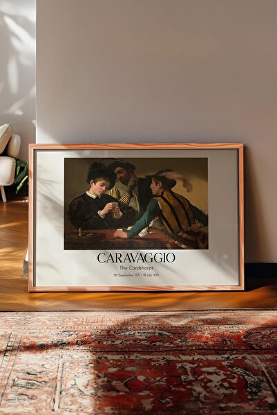 Postifull Caravaggio - Jucătorii de cărți, Tablou înrămat în lemn, Seria de a...