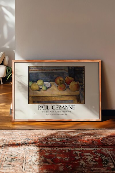 Postifull Paul Cézanne - Natură statică cu mere și pere, Tablou înrămat pe le...
