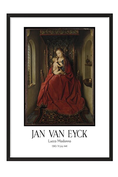 Postifull Jan Van Eyck - Lucca Madona, slika u crnom okviru, umetnička serija...