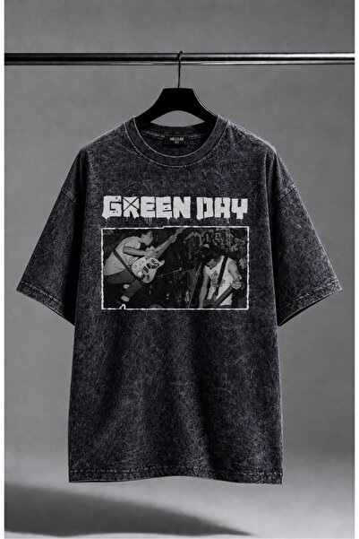 Fuddy Moda Μπλουζάκι Unisex με στάμπα Green Day, ρετρό μπλουζάκι με θέμα την ...