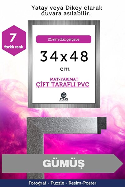 Atlas Sanat Galerisi 21mm-34x48 Cm Mat Pvc Li Camsız Fotoğraf Puzzle Belge Çe...