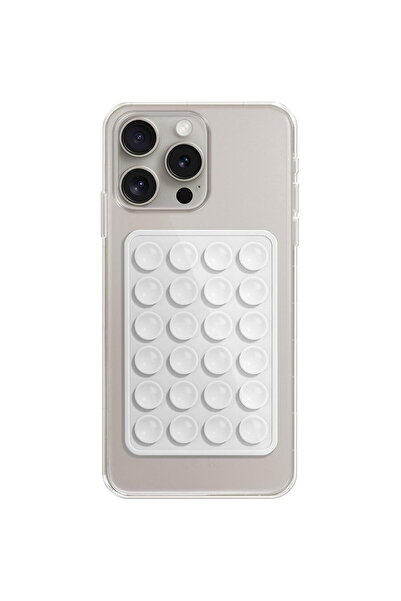 Techsuit Suport cu Ventuze pentru Telefon, Dreptunghiular - (SW-PAD) - White