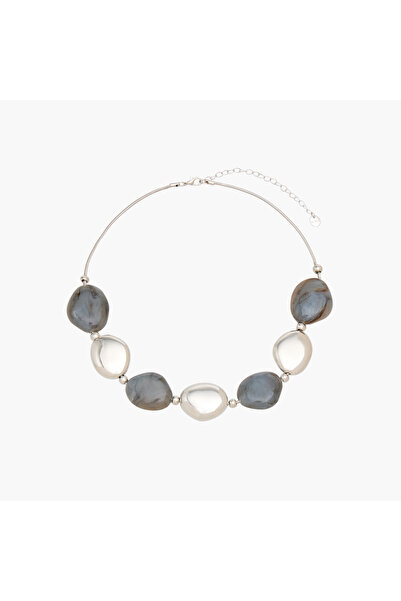 Lifestyle Metal Necklace with Stone Detail