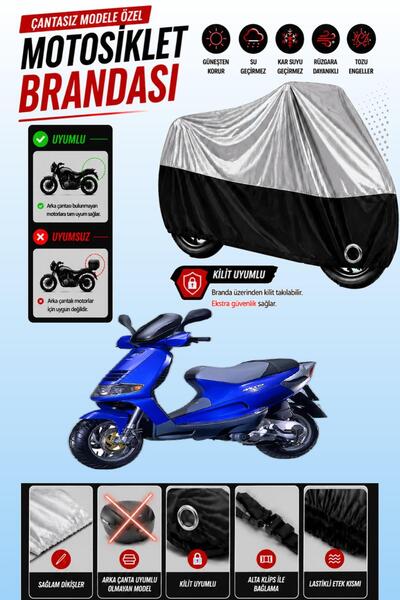 Cemku Twin Top Gray - Bottom Black Piaggio Skipper 150 Compatible Engine Cove...