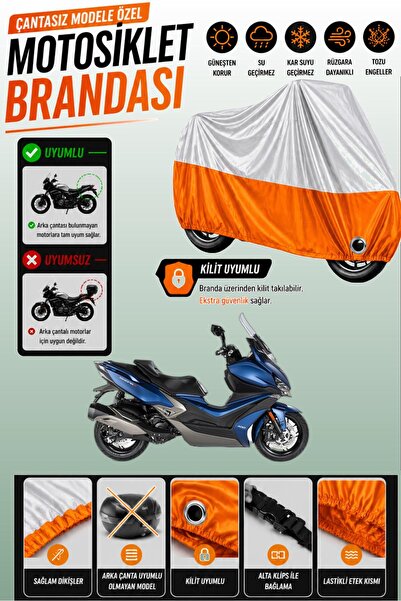 Cemku Twin غطاء محرك متوافق مع Kymco Xciting S 400 باللون الرمادي من الأعلى و...