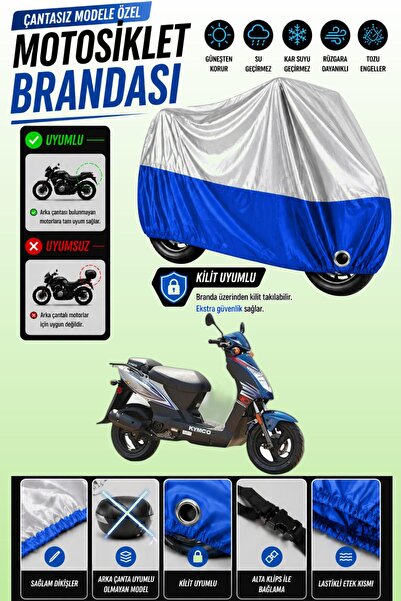 Cemku Twin غطاء محرك متوافق مع Kymco Agility 50 باللون الرمادي من الأعلى والأ...