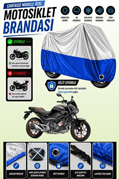 Cemku Twin غطاء محرك متوافق مع هوندا NC 750 S باللون الرمادي من الأعلى والأزر...
